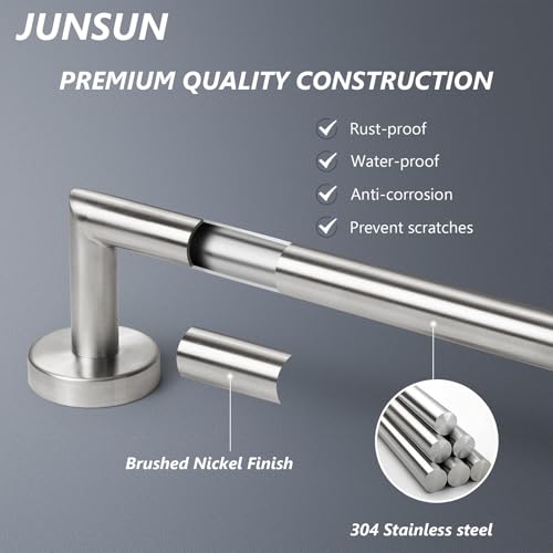 Bathroom Towel Bar 24 Inch Towel Rack Wall Mount Bath Towel Holder Modern Towel Rod Silver Bath Towel Hanger Stainless Steel Brushed Finished Bathroom Accessories Towel Rail Single Bar Brushed Nickel - color: Brushed Nickel, size: 24 Inch