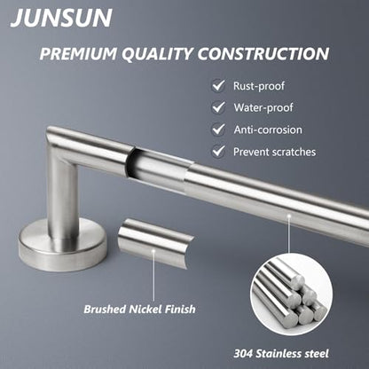 Bathroom Towel Bar 24 Inch Towel Rack Wall Mount Bath Towel Holder Modern Towel Rod Silver Bath Towel Hanger Stainless Steel Brushed Finished Bathroom Accessories Towel Rail Single Bar Brushed Nickel - color: Brushed Nickel, size: 24 Inch