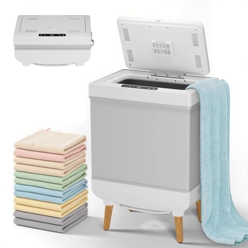 Foldable Towel Warmer Bucket, Portable Hot Air Towel Dryer with Silver Inner Liner and Support Legs, Quick Dry and Sterilize for Home Bathroom and Travel Use, Compact Design - color: Gray, size: 35L