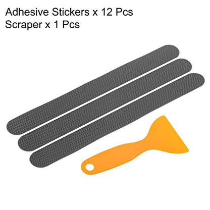PATIKIL Non Slip Bathtub Stickers 8 x 0.8 Inch, 12 Pack Safety Shower Treads Adhesive Decal Square with Scraper for Stairs Tub Shower, Grey - color: Grey, size: 8 x 0.8"