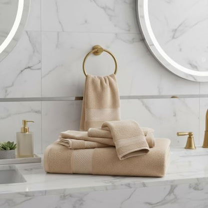 BAGNO MILANO Turkish Towels Hotel-Spa Towel Set, 100% Turkish Cotton | Ultra Soft Plush Absorbent Towels Set (Latte, Bath Towel Set of 2) - color: Latte, size: Bath Towel Set of 2