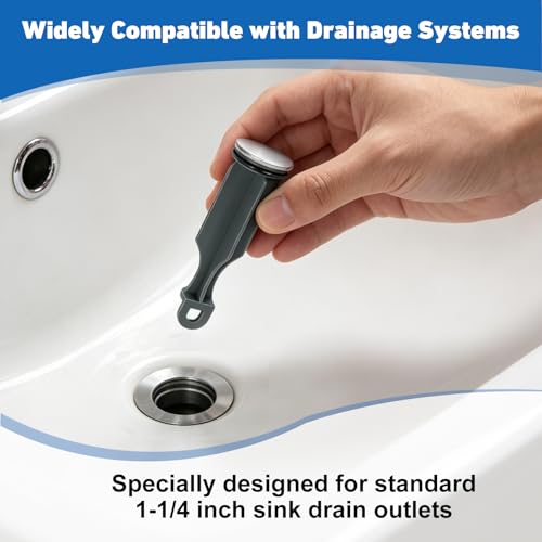 2-Pack Bathroom Sink Pop-Up Drain Stopper compatible with Delta RP5648BN, Gray Replacement Part Compatible with Standard Faucet Sink Drains