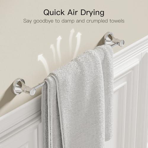 Towel Racks for Bathroom Wall Mounted Bath Towel Bar Polished Chrome | Adjustable 16-26 In, Wall Mounted Towel Holder, Stainless Steel, Rustproof, Towel Bar Rod Hanger Hardware Accessories Hotel - color: Polished Chrome