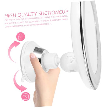 Ipetboom 10X Magnifying LED Makeup Mirror with Suction Cup Portable Lighted Vanity Mirror for Bathroom and Travel for Cosmetics Application and Grooming - size: 17x17cm