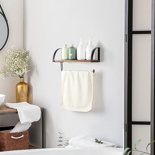 BTY Paper Towel Holder Wall Mount Farmhouse Wood Paper Towel Holder with Shelf Hanging Paper Towel Roll Rack Under Cabinet Spice Rack for Kitchen Bathroom Organizer Rustic Brown - color: Rustic Brown