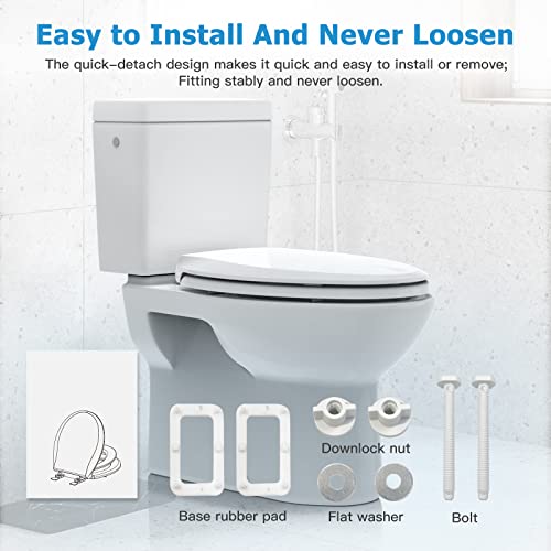 GarveeTech Elongated Toilet Seat with Built-in Toddler Seat & Slow Close - Potty Training Toilet Seat for Adult and Child, Magnetic Hinge, Safe PP Material, Easy to Clean, White - color: White-2, size: Elongated with Toddler Seat