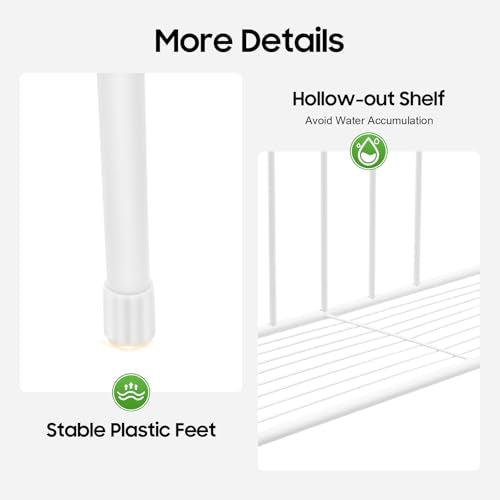 Over Toilet Storage Organizer - 3-Tier Bathroom Shelf Unit with 35.4" Clearance, 55lb Capacity, White Freestanding Metal Rack for Toiletries & Towels