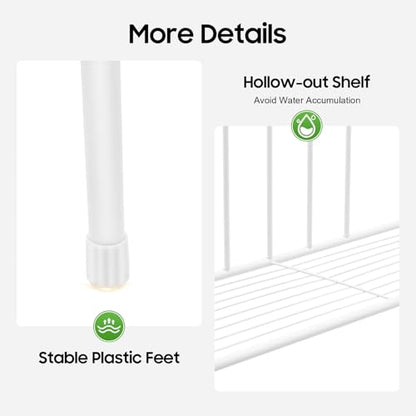 Over Toilet Storage Organizer - 3-Tier Bathroom Shelf Unit with 35.4" Clearance, 55lb Capacity, White Freestanding Metal Rack for Toiletries & Towels