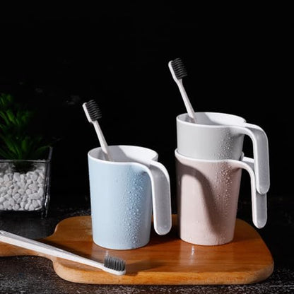 Minimalist Two-Tone Mouthwash Cup | Eco-Friendly PP Material | Stylish & Practical Design | A Household Essential (Blue & Gray)