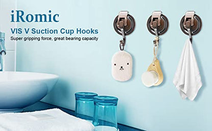 Heavy Duty Vacuum Suction Cup Hooks (2Pack) for Shower,Glass Window,Kitchen&Bathroom&Restroom Organization,Red Bronze - color: Red Bronze