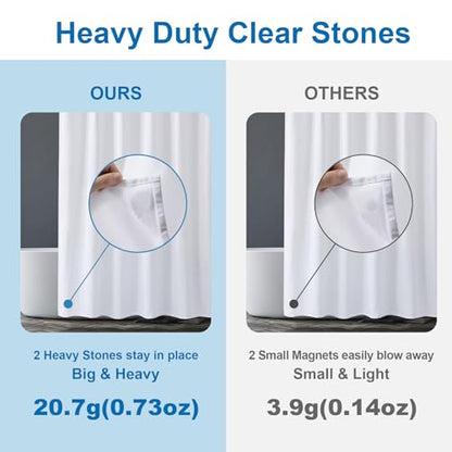 White Shower Liner Cloth Waterproof, White Shower Curtain Liner Fabric with Weighted Stones, Washable Shower Curtain and Liner 2-in-1, 120G Heavy Duty, 12 Grommet Holes, 72 x 72 Inches - color: White, size: 72"W x 72"L (Pack of 1)