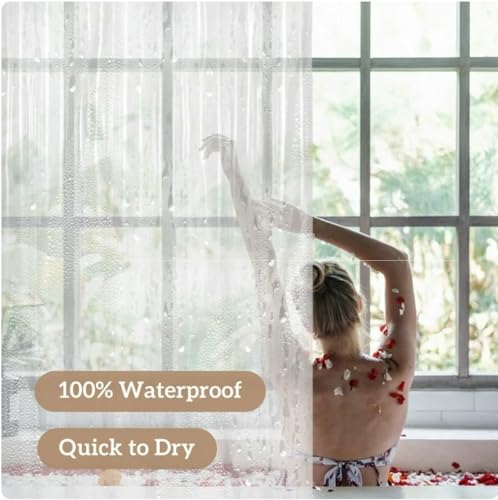 Paramexview® Shower Curtain Liner Clear 72x72 Heavy Duty and Premium PEVA Non-Toxic 8G Thickness Pre-Hooked 12 Metal Groomets PEVA Shower Curtain Liner with 3 Rustroof Magnet Weights