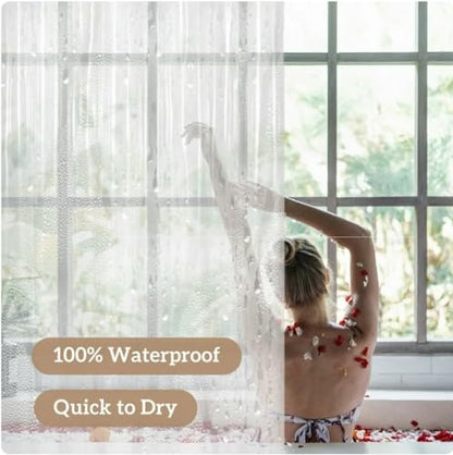 Paramexview® Shower Curtain Liner Clear 72x72 Heavy Duty and Premium PEVA Non-Toxic 8G Thickness Pre-Hooked 12 Metal Groomets PEVA Shower Curtain Liner with 3 Rustroof Magnet Weights