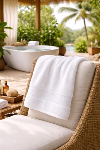 Lux Collection 8-Piece Luxury Towel Set, 100% Ring Spun Cotton, 400 GSM, White, Super Absorbent, Quick-Dry, 2 Bath, 2 Hand, 4 Washcloths