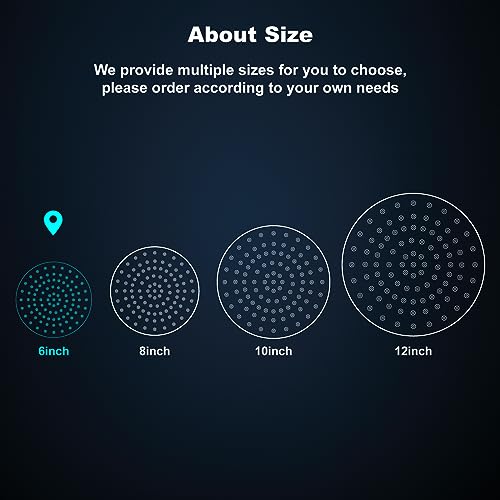 Midanya Round Rain Shower Head,High Pressure,Matte Black 6 Inch | 360°Swivel,Ceiling or Wall Mount,Waterfall Full Body Coverage,Bathroom Remodel,Stainless Steel Large Rainfall Shower Head - color: Black, size: 6 Inch
