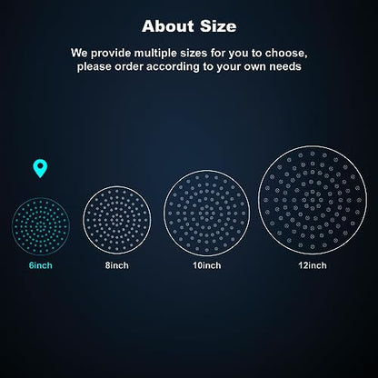 Midanya Round Rain Shower Head,High Pressure,Matte Black 6 Inch | 360°Swivel,Ceiling or Wall Mount,Waterfall Full Body Coverage,Bathroom Remodel,Stainless Steel Large Rainfall Shower Head - color: Black, size: 6 Inch
