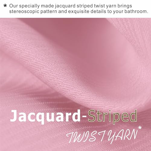 Pink Shower Curtain for Bathroom: Water Repellent Quick Dry - 72"Lx72"W | Striped Textured Linen Style Polyester Fabric Bath Curtain, Solid Simple Elegant Lightweight, Machine Washable, Semi-Sheer - color: Blush Pink, size: 72"W x 72"L (Pack of 1)