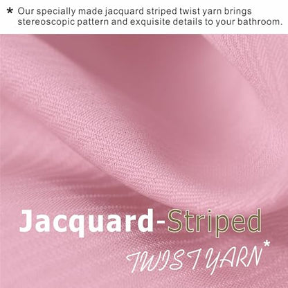 Pink Shower Curtain for Bathroom: Water Repellent Quick Dry - 72"Lx72"W | Striped Textured Linen Style Polyester Fabric Bath Curtain, Solid Simple Elegant Lightweight, Machine Washable, Semi-Sheer - color: Blush Pink, size: 72"W x 72"L (Pack of 1)