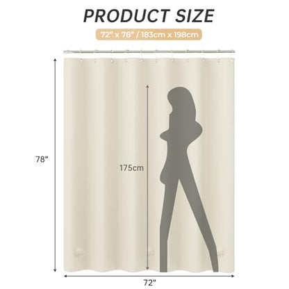AmazerBath Plastic Shower Curtain Liner, 72 x 78 Inches PEVA Beige Shower Curtain with Heavy Duty Clear Stones and Grommet Holes, Waterproof Thick Bathroom Plastic Shower Curtains - color: Beige, size: 72"W x 78"L (Pack of 1)