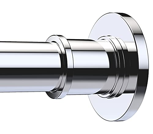 BRIOFOX Industrial Shower Curtain Rod - Rustproof Non-Slip 43-72 Inch 304 Stainless Steel Tension Curtain Rod for Window or Bathroom, Chrome - color: Chrome, size: 43-72 Inch