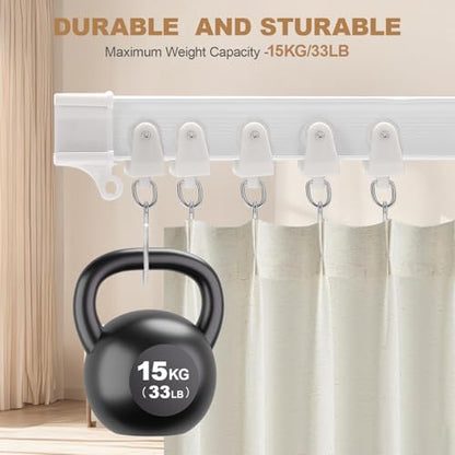 Flexible Ceiling Curtain Track 9.8Ft / 3M, Bendable Curtain Track Ceiling Mount with Smooth Sliding System, Durable Curtain Rail Ceiling Track for Room Divider, RV, Shower, Office, White