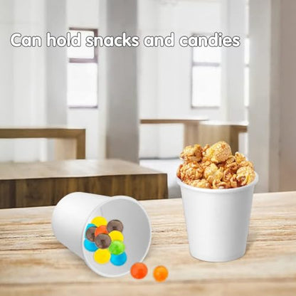 3 oz 100 Pack Disposable Paper Cups, Bathroom Mouthwash Cups | Espresso Disposable Cups, Bathroom Cups, Small Paper Cup for Bathroom, Snack, Espresso, Mouthwash (White) - color: White, size: 100 Count