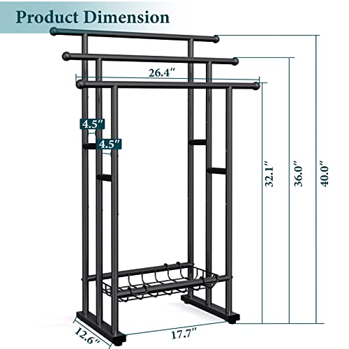 Kayfia 40'' Freestanding 3 Tier Alloy Steel Towel Rack with Storage Basket | Dual-Use Drying & Display Rack, Holds Oversized Bath Towels & Blankets, Fits Bathroom, Tub, Shower, Poolside, Black