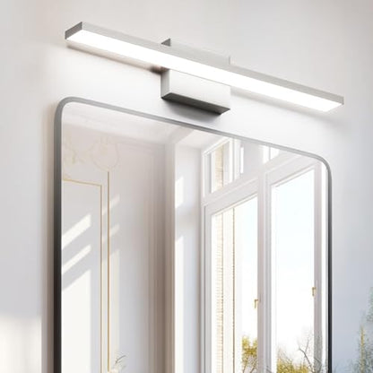 Ralbay Brushed Nickel Vanity Light for Bathroom Metal Acrylic Modern LED Bathroom Light Fixtures Brushed Nickel 24inch - color: Brushed Nickel, size: 24 inch