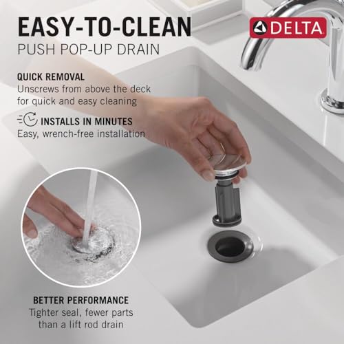 Delta Faucet Esato Widespread Bathroom Faucet Chrome, Bathroom Faucet 3 Hole, Bathroom Sink Faucet, Drain Assembly Included, Chrome 35897LF - color: Chrome
