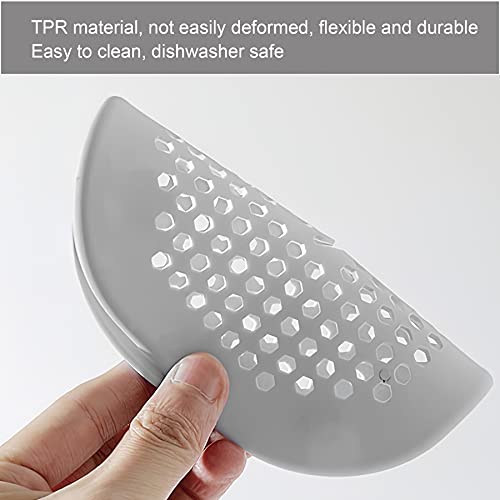 2 Pieces Shower Drain Hair Catcher Bathtub Stopper Home Drain Protectors Drain Cover with Sucker Water Trap Sink Cover for Bathroom Bathtub and Kitchen (Grey,Grey) - color: Grey,grey