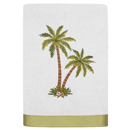Flourish 4-Piece Premium Towel Set, Island Style Embroidery, Plush Turkish Cotton, Durable & Quick Dry, Elegant Bath Ensemble, 2 Bath 2 Hand Towels, Silver - color: Silver, size: 2 Pcs Bath 2 Pcs Hand Towel