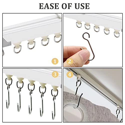 100 Pieces Curtain Slider Track Hooks and Gliders for Shower | Shower Curtain Straight Curved Curtain Track Rollers for Bendable Curtain Track Pulley, Curtain Track Carrier Hooks