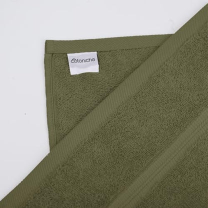 Absorbent & Thick Wash Cloths Set of 4 (12" x 12") Hotel Quality, Versatile as, Makeup Towels, Face Wash Cloths, Turkish Washcloths, Salon Towels, Dish Towels -%100 Cotton - Army Green - color: Army Green