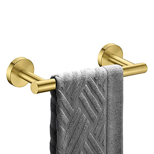 Nolimas Brushed Gold Bath Hand Towel Bar Single Bars Towel Rack Rod Classic Wall Mounted Stainless Steel Bathroom Towel Bar Toilet Kitchen Towel Shelf Single Layer,9inch - color: Brushed Gold, size: 9inch