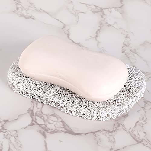 15 Piece Soap Savers Pads - White BPA Free Holder for Bar Soap, Non-Slip Self Draining Dish, Lift for Shower, Kitchen, Bathroom - Tray Bulk Accessories - color: White