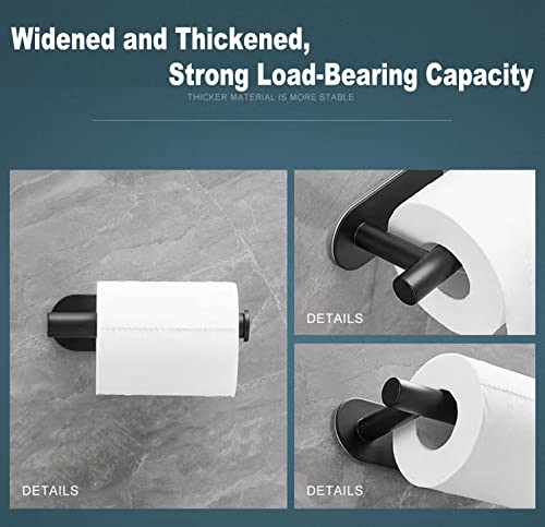 2 PCS Toilet Paper Holder, Premium SUS304 Stainless Steel Rustproof Wall Mounted Toilet Roll Holder No Drilling Toilet Tissues Holder for Bathroom, Washroom, Kitchen - color: Black