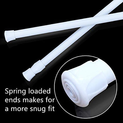 Tension Rods, 4 Pack Adjustable Spring Steel Cupboard Bars Tension Curtain Rod 9.8-15.7 Inches Shower Rod Closet Rod Tensions Rod Extendable Width - color: White, size: 9.8-15.7 Inch