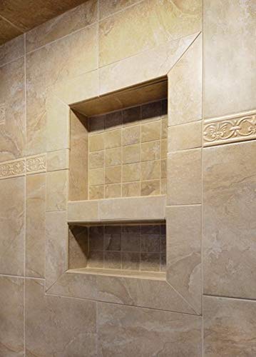 Large Double Shelf Recessed Shower Niche, Ready to Tile, 25" x 17" x 3.75" | Ready to Tile - size: 25" x 17" Double Shelf