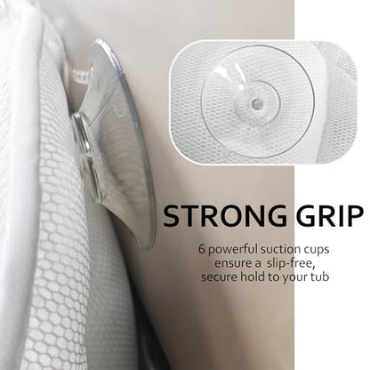 Bath Bathtub Pillow Spa Pillows for Tub 5D Mesh Suction Cups Head Neck Back Support Relaxing Bathing Lovers Gifts.(Blue White)
