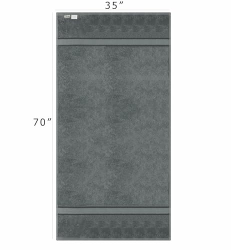 COTTON CRAFT Ultra Soft Bath Sheet - 2 Pack 100% Ringspun Cotton Towels | Oversized 35x70 inch Charcoal Bath Sheet Towel - Absorbent 580 GSM Quick Dry Everyday Luxurious Hotel Quality Bathroom Towels - color: Charcoal, size: 2 Pack Bath Sheet