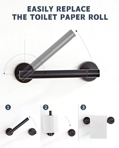 RARXTR Bronze Toilet Paper Holder SUS304 Stainless Steel Double Post Pivoting Toilet Paper Roll Holder Wall Mounted Toilet Tissue Holder for Commercial Bathroom RV Oil Rubbed Bronze - color: Oil Rubbed Bronze, size: Wall Mount