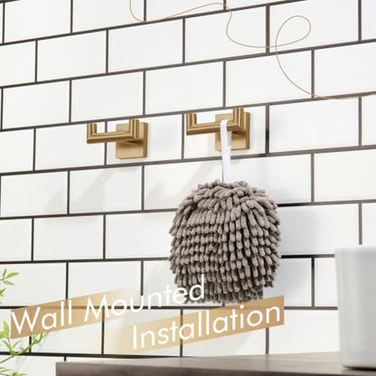 KOKOSIRI Robe Hooks Bath Towel Hooks Bathroom Hardware Double Coat Hooks Wall Mounted, 2 Pack Champagne Bronze Stainless Steel B1015CPG-P2 - color: Champagne Bronze, size: 2 Pack