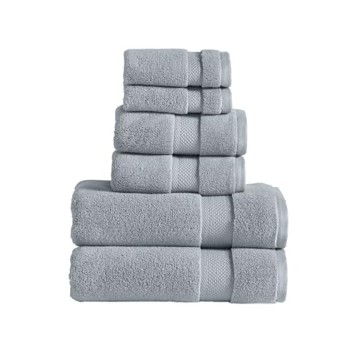 Modern Threads Luxury 6-Piece Quick-Dry Towel Set – Plush & Ultra-Absorbent for Spa-Like Experience, Smoke - color: Smoke