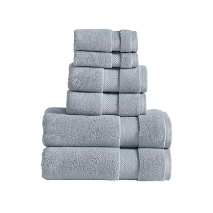 Modern Threads Luxury 6-Piece Quick-Dry Towel Set – Plush & Ultra-Absorbent for Spa-Like Experience, Smoke - color: Smoke