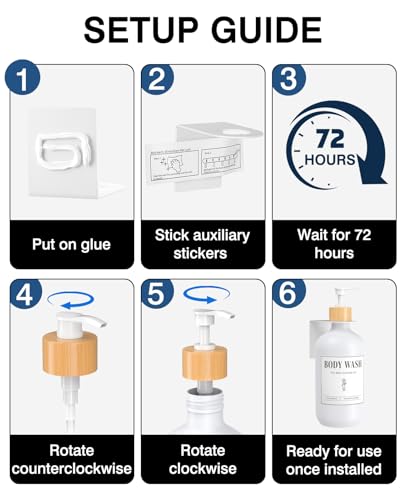 Luxspire 17oz Shampoo and Conditioner Dispenser 3 Sets for Bathroom, White | Matte PET bottle, no-drill stainless bracket, detachable pump, dual wall/counter install with classification stickers - color: Matte White