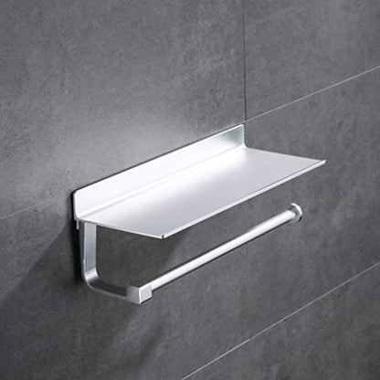 Paper Towel Holder with Shelf,Wall Mount 2-in-1 for Kitchen Shower Bathroom Organizer Storage