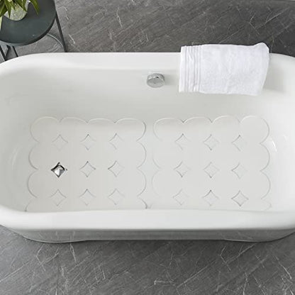 Webos Square Shower Mat Nonslip - Rubber Bathtub Mat with Suction Cups for Inside Shower Bathroom Floor (White, 21X21”) - color: White