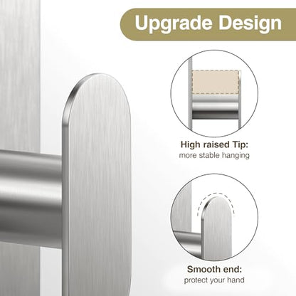 pickpiff Adhesive Towel Hooks: 20LB Extra Strong Wall Hanger, Silver 4 Pack - color: Silver, size: 4 Pack