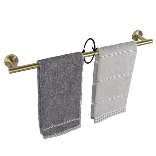 TocTen Bath Towel Bar - Thicken SUS304 Stainless Steel Bathroom Towel Holder, Towel Rod for Bathroom Heavy Duty Wall Mounted Towel Rack Hanger (24IN, Gold) - color: Gold, size: 24IN