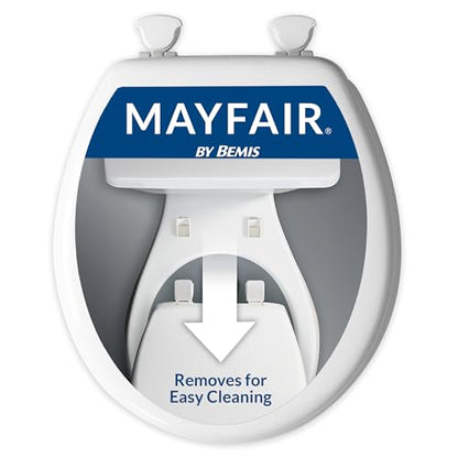 Mayfair Athens Toilet Seat, Easy Clean Hinges and Durable Wood Seat, Round, White - size: Round